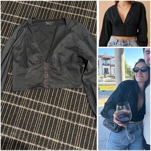 Black corset crop top